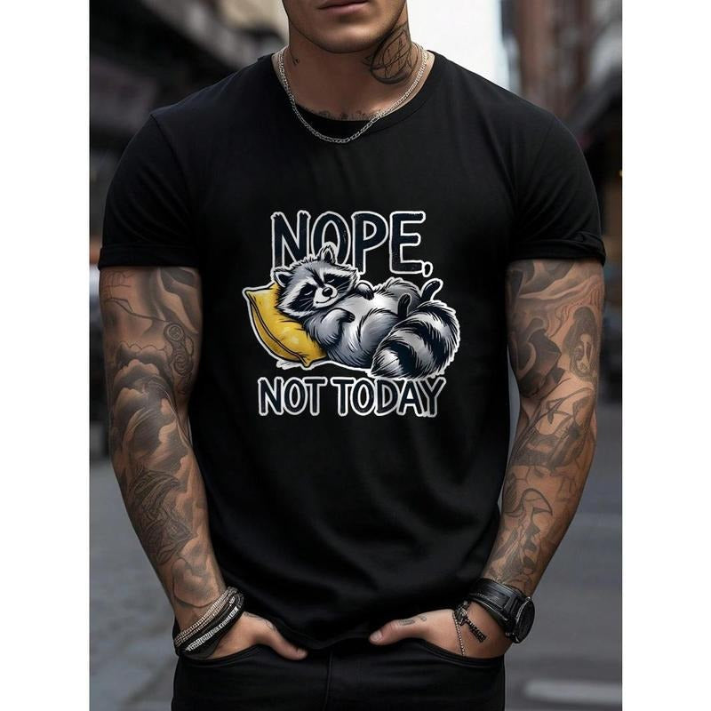Raccoon Classic Printed Cotton Crew Neck Short Sleeve Casual Comfortable Weekend Outings Soft Slightly Stretchy Regular Fit Suitable Spring Summer Autumn Machine Washable. Made USA T-Shirts, Hoodie, Sweatshirt - T-Shirt, Sweatshirt, Hoodie