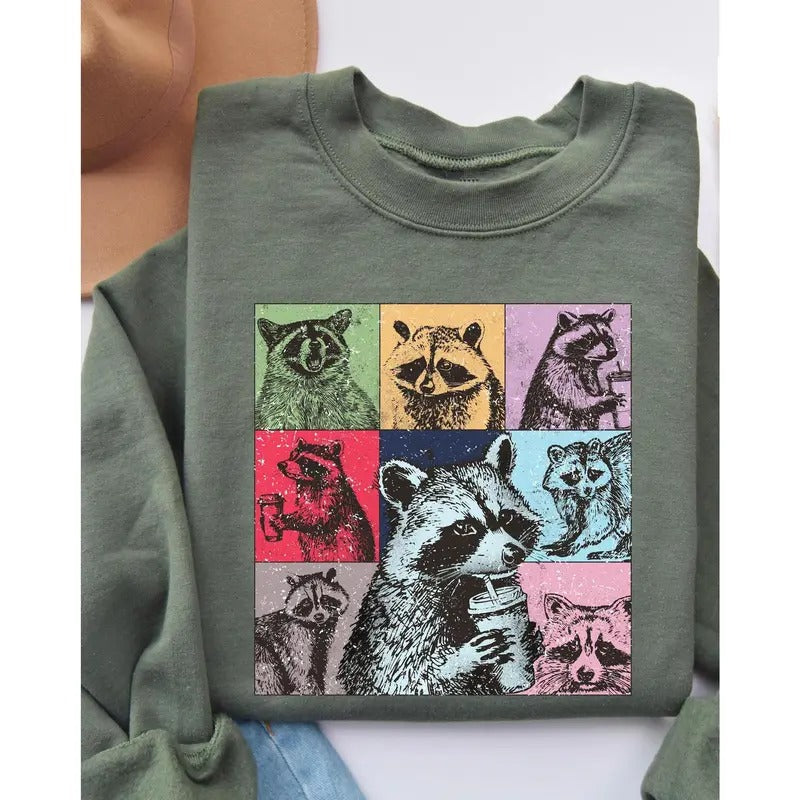 Racoon Drink Coffee Racoon Meme Funny Racoon Funny Trash Panda Shirt Racoon Lover Shirt Cozy Racoon Shirt T-Shirts, Hoodie, Sweatshirt - T-Shirt, Sweatshirt, Hoodie