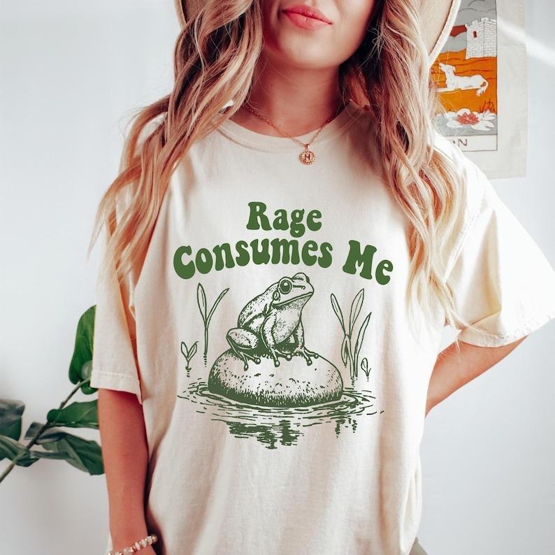 Rage Consumes Me Frog Shirt Frog Pond Meme Frog Humorous Frog Nature Lover Funny Frog Retro Top Womenswear T-Shirts, Hoodie, Sweatshirt - T-Shirt, Sweatshirt, Hoodie