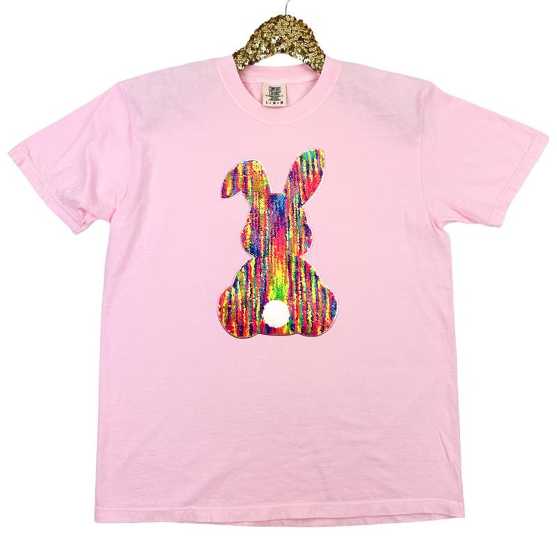 Rainbow Chenille Bunny Patch Comfort Colors T-Shirts, Hoodie, Sweatshirt - T-Shirt, Sweatshirt, Hoodie