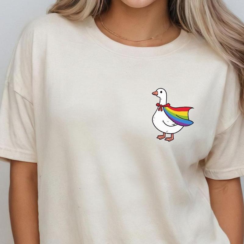Rainbow Goose Shirt LGBT Shirts Pride Month Gay Shirt Transgender Shirt Human Rights Shirt LGBTQ+ Shirts Funny Goose Shirt Her Goose Tops Silly Goose Shirt Lesbian Casual Comfort Breathable T-Shirts, Hoodie, Sweatshirt - T-Shirt, Sweatshirt, Hoodie