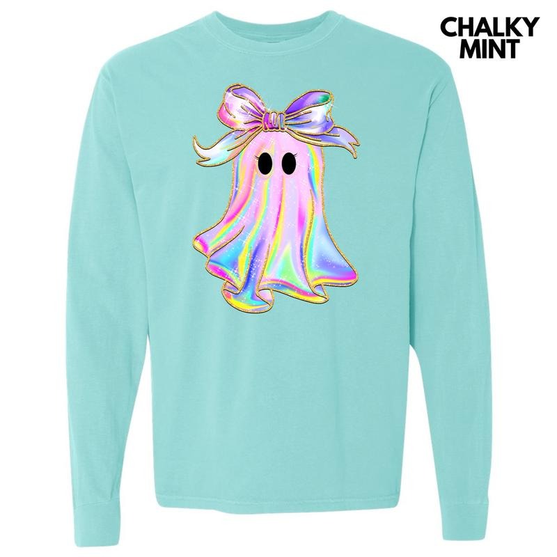 Rainbow Sparkle Ghost Long Sleeve Comfort Colors 'NLB' T-Shirts, Hoodie, Sweatshirt - T-Shirt, Sweatshirt, Hoodie