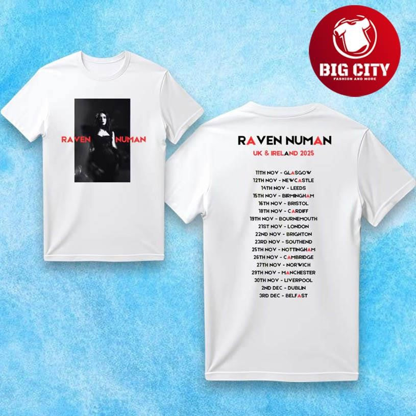 Raven Numan Tour 2025 Two Sided Shirt Unisex T-shirt, Sweatshirt, Hoodie, Long Sleeve Tee - T-Shirt, Sweatshirt, Hoodie
