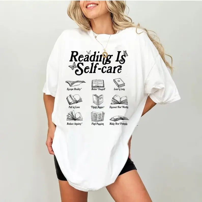 Reading Is Self Care Bookish Mental Health Book Day Retro Shirt Read More Book Lover Bookworm Romance Reader Shirt T-Shirts, Hoodie, Sweatshirt - T-Shirt, Sweatshirt, Hoodie