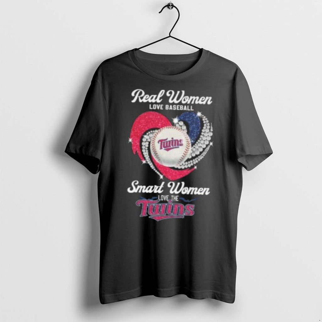 Real Women Love Baseball Smart Women Love The Minnesota Twins Diamond Heart 2025 T Shirts Unisex T-shirt, Sweatshirt, Hoodie, Long Sleeve Tee - T-Shirt, Sweatshirt, Hoodie