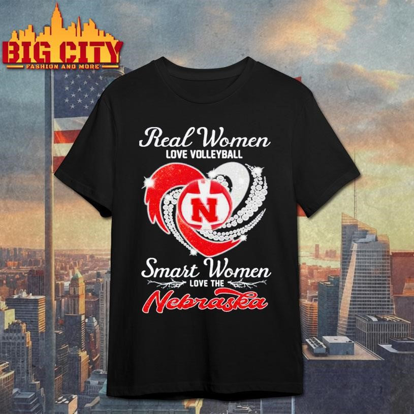 Real Women Love Volleyball Smart Women Love The Nebraska 2025 Shirt Unisex T-shirt, Sweatshirt, Hoodie, Long Sleeve Tee - T-Shirt, Sweatshirt, Hoodie