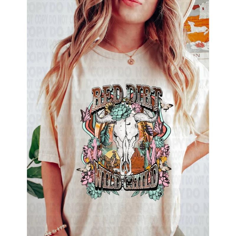 Red Dirt Wild Child Country Girl Comfort Colors Shirt Western Southern Cowgirl T-Shirts, Hoodie, Sweatshirt - T-Shirt, Sweatshirt, Hoodie
