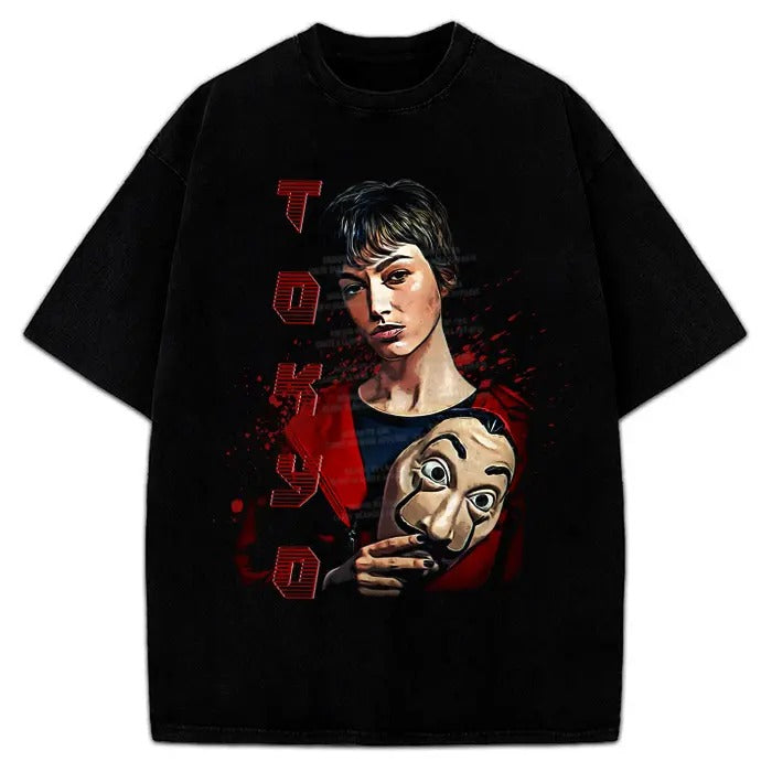 Red Japanese Character Drawing Custom Streetwear Cotton T-Shirts, Hoodie, Sweatshirt - T-Shirt, Sweatshirt, Hoodie