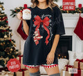 Red Santa Bow Comfort Colors T-Shirts, Hoodie, Sweatshirt - T-Shirt, Sweatshirt, Hoodie