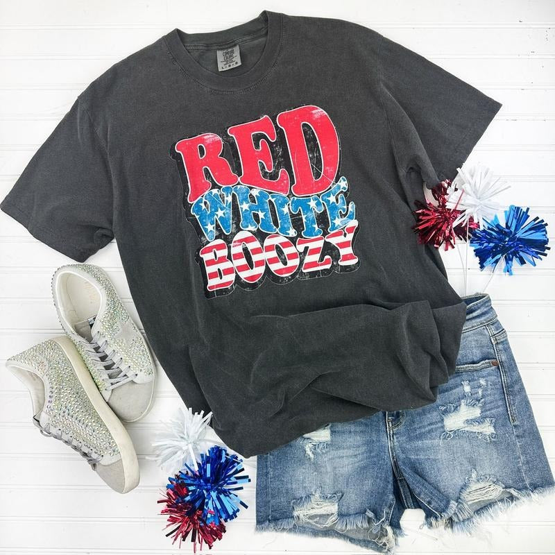 Red White & Boozy Comfort Colors T-Shirts, Hoodie, Sweatshirt - T-Shirt, Sweatshirt, Hoodie