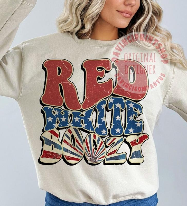 Red White & Boozy Retro 4th July July 4th Png Patriotic T-Shirts, Hoodie, Sweatshirt - T-Shirt, Sweatshirt, Hoodie