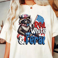 Red White Feral Funny USA Shirt Funny Raccoon Shirt T-Shirts, Hoodie, Sweatshirt - T-Shirt, Sweatshirt, Hoodie
