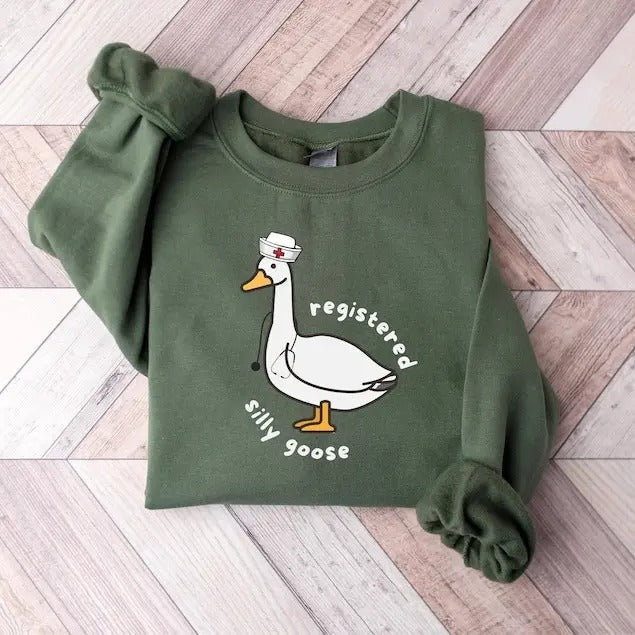 Registered Silly Goose Nurse Nurse Shirt Funny Goose Gag Nurse Day Classic Menswear T-Shirts, Hoodie, Sweatshirt - T-Shirt, Sweatshirt, Hoodie