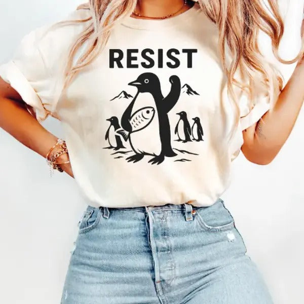 Resist Flippers Up Penguins Shirt Shirt Resistance Protest Penguins Against Tariffs I Stand Penguins T-Shirts, Hoodie, Sweatshirt - T-Shirt, Sweatshirt, Hoodie