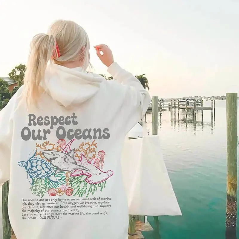 Respect Our Oceans Protect Your Ocean Beach Save Ocean Respect Locals Marine Biologist Shirt Surfing Ocean Lover Shirt T-Shirts, Hoodie, Sweatshirt - T-Shirt, Sweatshirt, Hoodie
