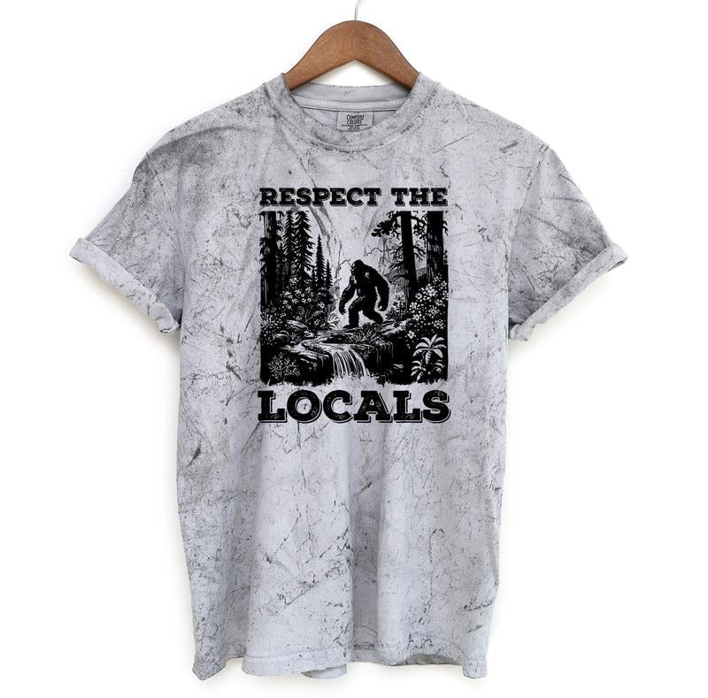 Respect Locals Bigfoot Shirt Sasquatch Comfort Colors Shirt Menswear T-Shirts, Hoodie, Sweatshirt - T-Shirt, Sweatshirt, Hoodie