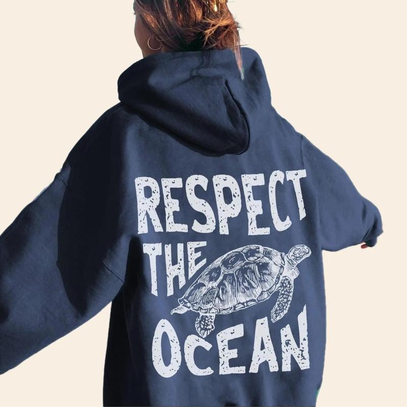 Respect Ocean Turtle Beach Surf Carolina Blue Words Back Eco Clothes T-Shirts, Hoodie, Sweatshirt - T-Shirt, Sweatshirt, Hoodie