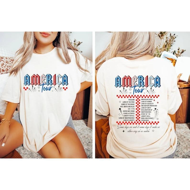 Retro America Tour Shirt 4th July Shirt 1776 Independence Day Shirt America Shirt USA Shirt American Flag Shirt Memorial Day T-Shirts, Hoodie, Sweatshirt - T-Shirt, Sweatshirt, Hoodie