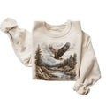 Retro Bald Eagle River Scene 90s Birds Prey Forest Nature Boho Cotton Menswear Day T-Shirts, Hoodie, Sweatshirt - T-Shirt, Sweatshirt, Hoodie