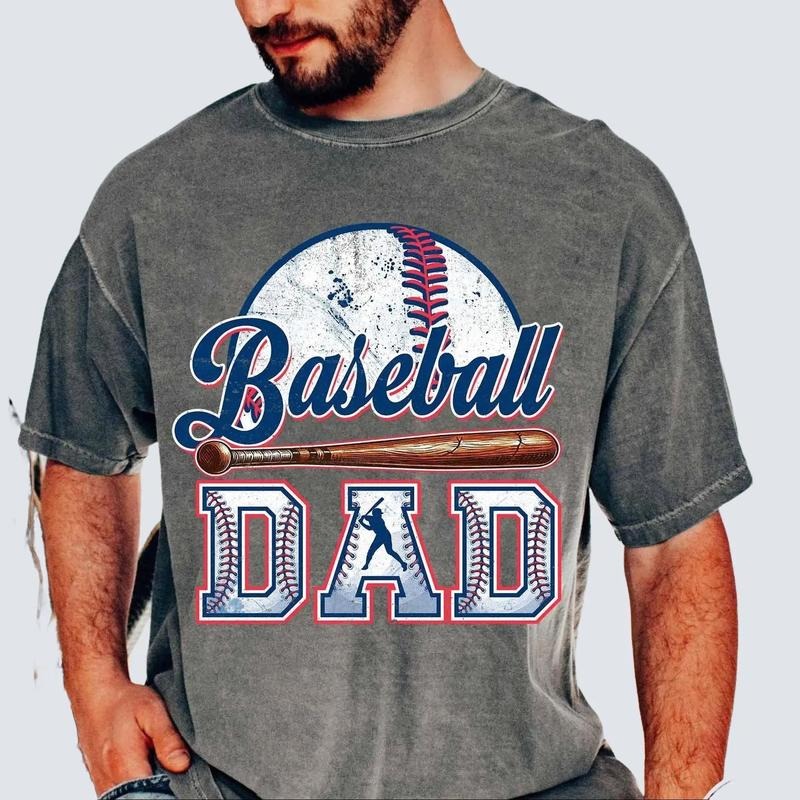 Retro Baseball Dad Shirt 100% Cotton Casual Game Day Sports Dad Life Menswear T-Shirts, Hoodie, Sweatshirt - T-Shirt, Sweatshirt, Hoodie