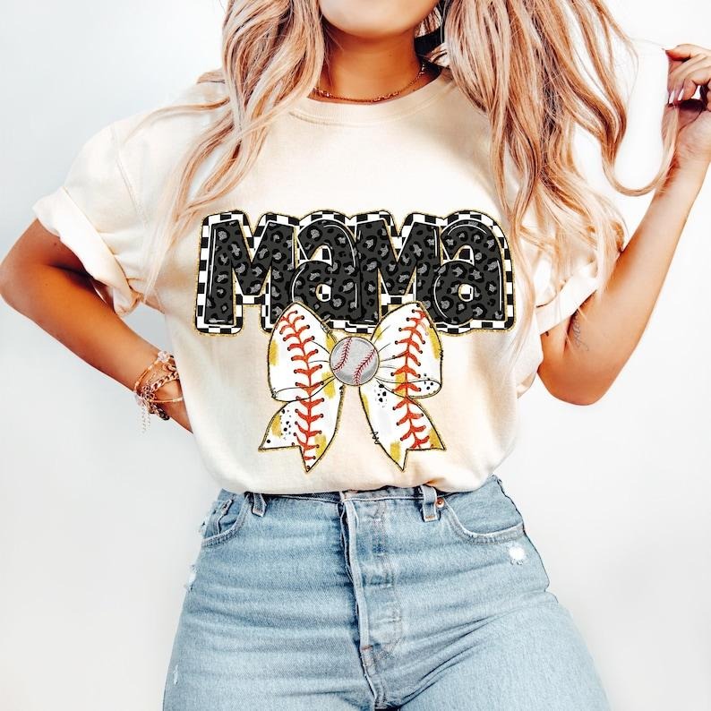 Retro Baseball Mama Baseball Coquette Game Day Baseball Checkered Baseball Baseball Bow T-Shirts, Hoodie, Sweatshirt - T-Shirt, Sweatshirt, Hoodie