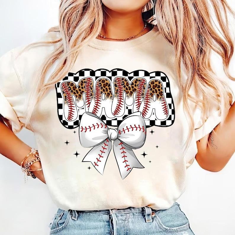 Retro Baseball Mama Baseball Mama Baseball Coquette Game Day Baseball Bow Checker Baseball Baseball Mom T-Shirts, Hoodie, Sweatshirt - T-Shirt, Sweatshirt, Hoodie