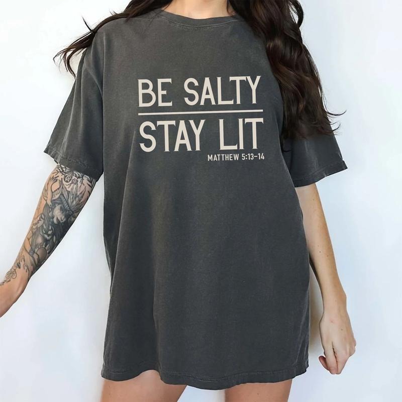 Retro Be Salty Stay Lit Comfort Colors Shirt Religious Christian Shirt Bible Verse T-Shirts, Hoodie, Sweatshirt - T-Shirt, Sweatshirt, Hoodie