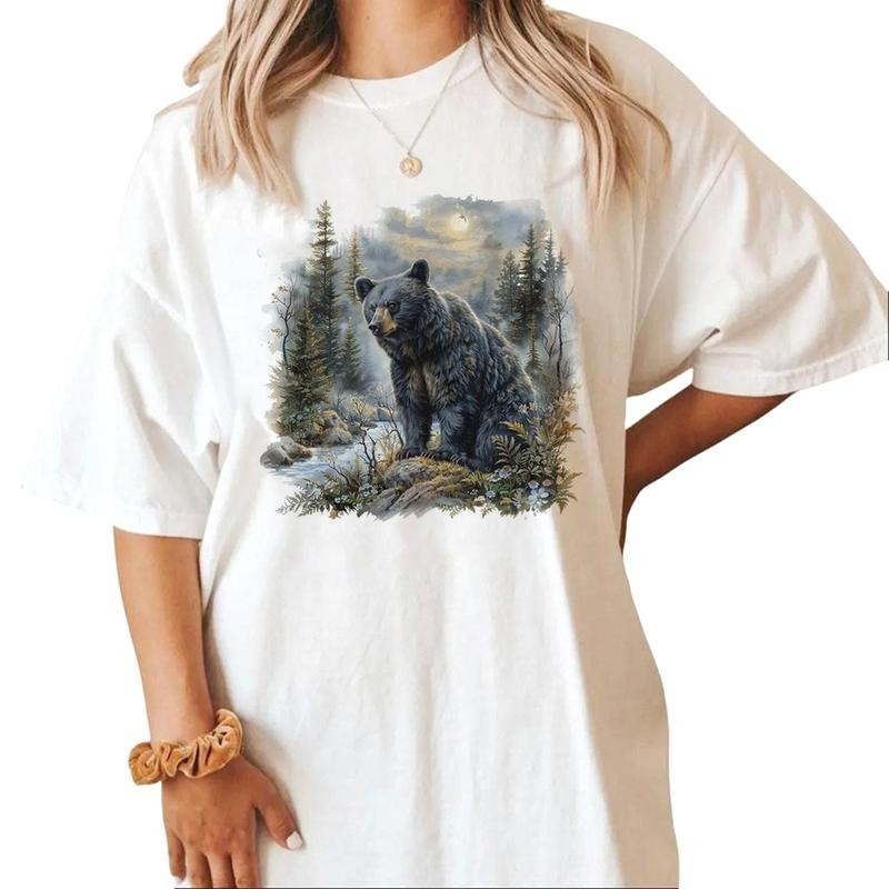 Retro Black Bear Mountain Forest Hunting Season & National Hunting Day 1 Cotton Top T-Shirts, Hoodie, Sweatshirt - T-Shirt, Sweatshirt, Hoodie