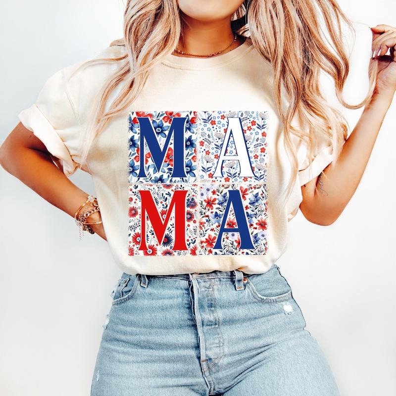 Retro Boho Mama 4th July Fourth July Floral Mama USA America Freedom T-Shirts, Hoodie, Sweatshirt - T-Shirt, Sweatshirt, Hoodie