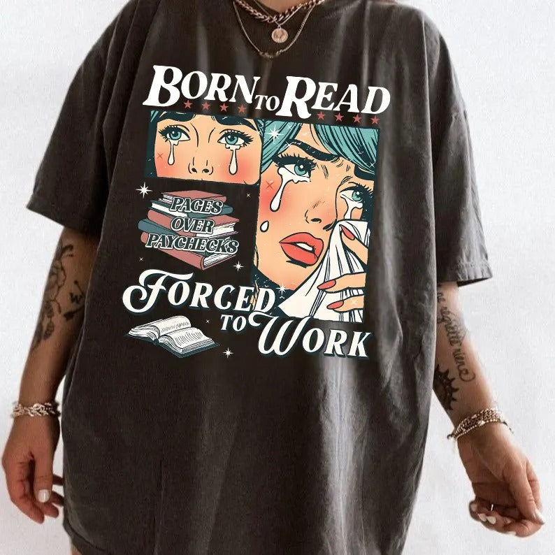 Retro Born Read Bookish Shirt Funny Reader Book Addict Spicy Books Smut Shirt T-Shirts, Hoodie, Sweatshirt - T-Shirt, Sweatshirt, Hoodie
