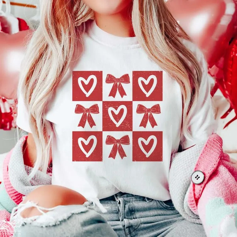 Retro Checkered Valentine'S T Shirt_Shirt Woman Man T-Shirts, Hoodie, Sweatshirt - T-Shirt, Sweatshirt, Hoodie