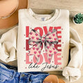 Retro Christian Valentine Love Like Jesus Coquette Heart Bow Valentine Coquette Jesus Valentine You Are Loved T-Shirts, Hoodie, Sweatshirt - T-Shirt, Sweatshirt, Hoodie