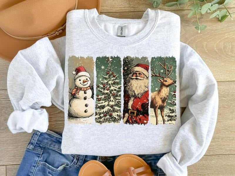 Retro Shirt Santa Claus Cotton Menswear T-Shirts, Hoodie, Sweatshirt - T-Shirt, Sweatshirt, Hoodie