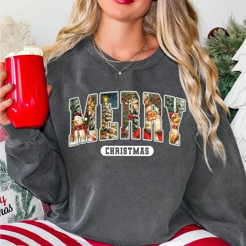 Retro Shirt Vintage Santa Claus Shirt Vintage Merry Shirt T-Shirts, Hoodie, Sweatshirt - T-Shirt, Sweatshirt, Hoodie