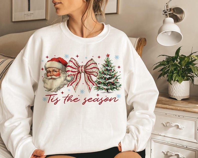 Retro Tis Season Santa Claus Watercolor Merry T-Shirts, Hoodie, Sweatshirt - T-Shirt, Sweatshirt, Hoodie