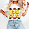 Retro Coquette Softball Mom Game Day Checker Softball Bow Mama T-Shirts, Hoodie, Sweatshirt - T-Shirt, Sweatshirt, Hoodie