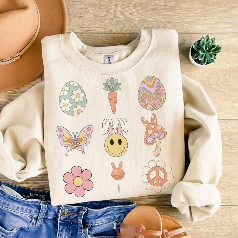 Retro Easter Groovy Easter Easter S 3XL T-Shirts, Hoodie, Sweatshirt - T-Shirt, Sweatshirt, Hoodie