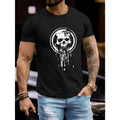 Retro Crew Neck Short Sleeve Skull Print Casual Outdoor Activewear Summer Breathable Knitted Fabric Made USA T-Shirts, Hoodie, Sweatshirt - T-Shirt, Sweatshirt, Hoodie