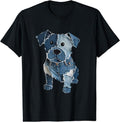 Retro Funny Denim Patch Animal Dog Print Cotton Short Sleeve T-Shirts, Hoodie, Sweatshirt - T-Shirt, Sweatshirt, Hoodie