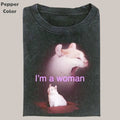 Retro Funny Vintage Cat I'M Woman Meme Cringe Funny Dumb Shirt Menswear Womenswear Streetwear T-Shirts, Hoodie, Sweatshirt - T-Shirt, Sweatshirt, Hoodie