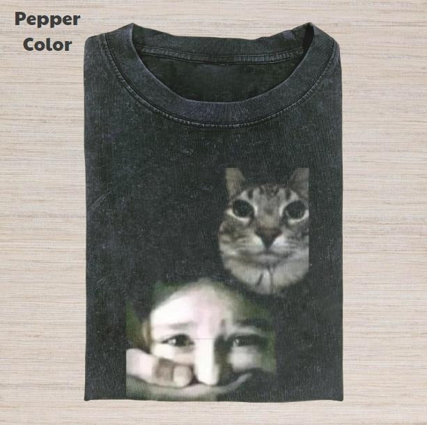 Retro Funny Vintage Cat Silent Animal Shirt Meme Cringe Funny Dumb Shirt Menswear Womenswear Streetwear Cotton Comfort T-Shirts, Hoodie, Sweatshirt - T-Shirt, Sweatshirt, Hoodie