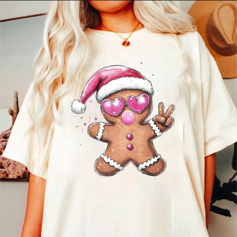 Retro Ginger Gingerbread Pink Blowing Bubble Vintage PNG Santa Sunglasses T-Shirts, Hoodie, Sweatshirt - T-Shirt, Sweatshirt, Hoodie
