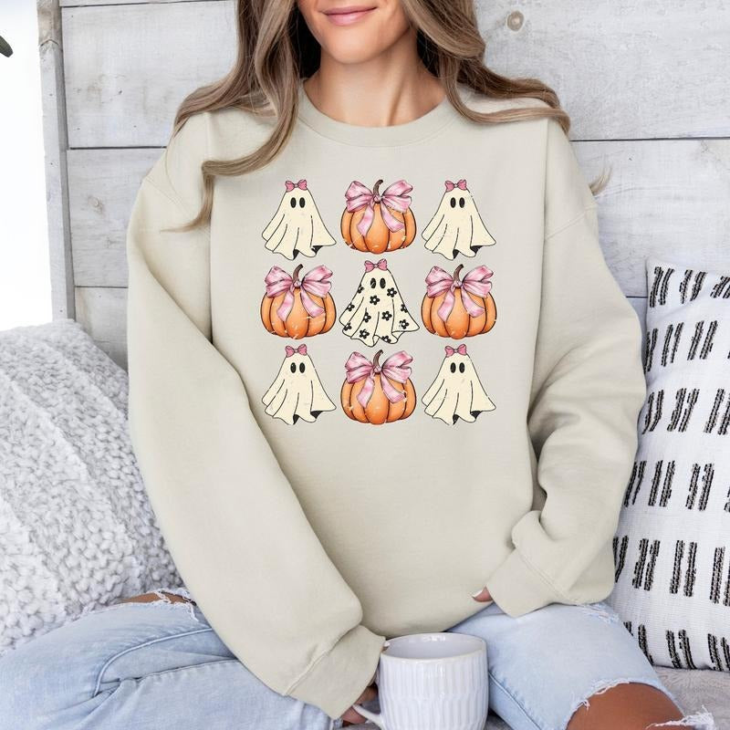 Retro Halloween Shirt Coquette Halloween Shirt Hallowen Pumpkin Shirt Pink Pumpkin Shirt Pumpkin Coquette Bow Shirt T-Shirts, Hoodie, Sweatshirt - T-Shirt, Sweatshirt, Hoodie