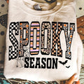 Retro Halloween Spooky Coquette Halloween Leopard Checkered Fall Spooky Season Halloween Girly Fall Top T-Shirts, Hoodie, Sweatshirt - T-Shirt, Sweatshirt, Hoodie