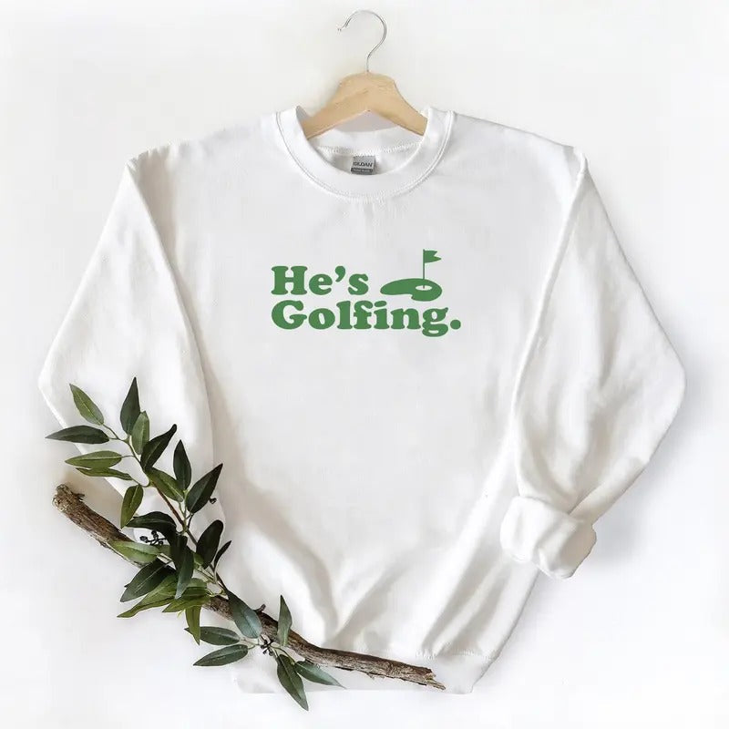 Retro He Is Golfing Full Color Cotton Fabric T-Shirts, Hoodie, Sweatshirt - T-Shirt, Sweatshirt, Hoodie