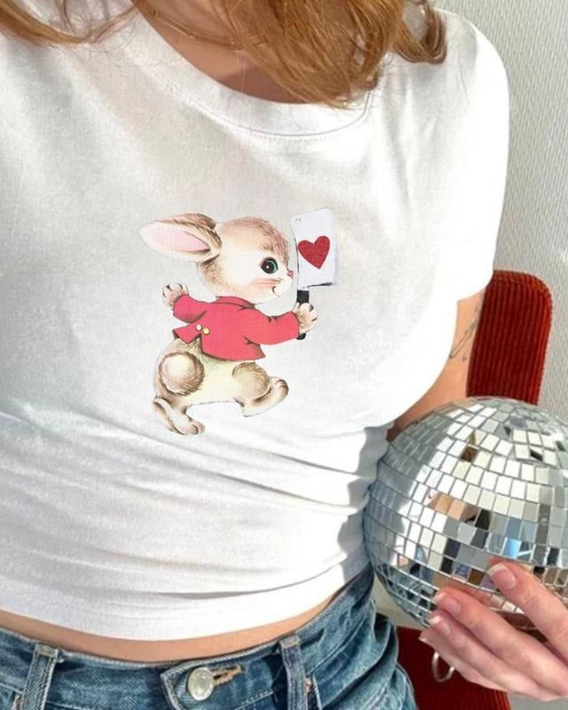 Retro Heart Bunny Baby 90s Coquette Vintage Y2K Shirt Cute Baby Valentine Baby 2000s T-Shirts, Hoodie, Sweatshirt - T-Shirt, Sweatshirt, Hoodie