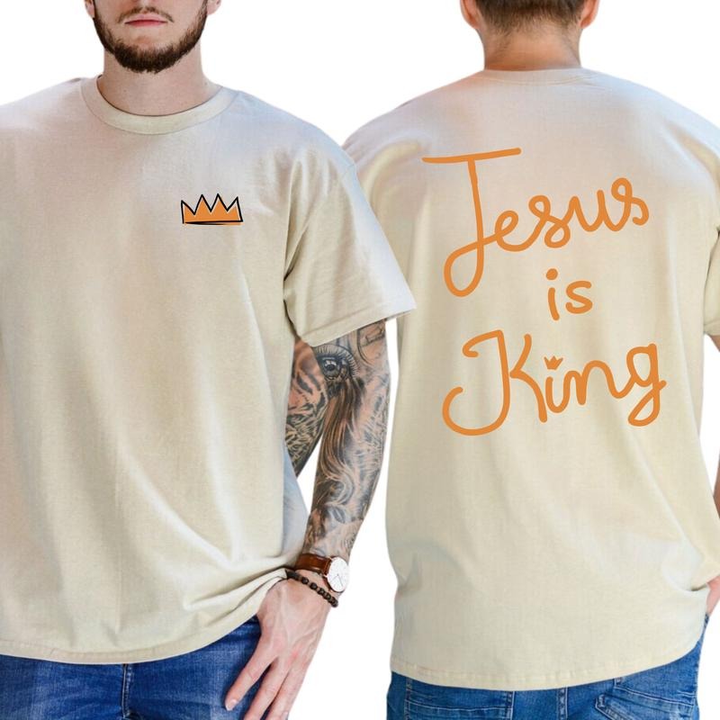 Retro Jesus Is King Shirt Comfort Colors Religious Spiritual Christian Shirt Faith Based Menswear T-Shirts, Hoodie, Sweatshirt - T-Shirt, Sweatshirt, Hoodie