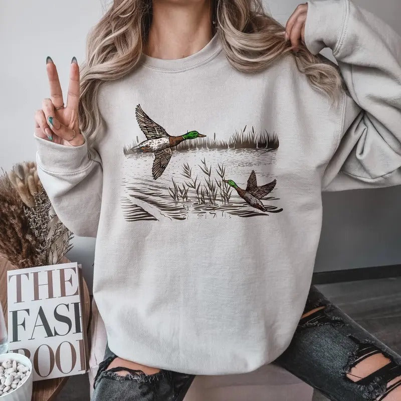 Retro Mallard Ducks Fall 90s Waterfowl Duck Vintage Duck Shirt Animal Lover Shirt Vintage Fall Cute Fall Winter Spring Summer Shirt T-Shirts, Hoodie, Sweatshirt - T-Shirt, Sweatshirt, Hoodie