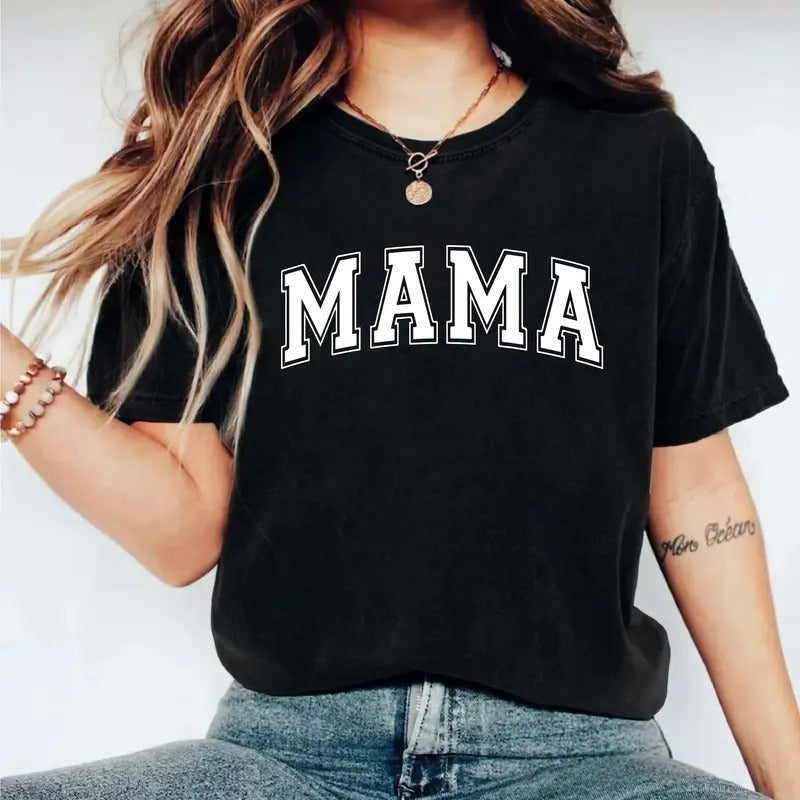 Retro Mama New Mom Shirt Present Idea Mommy Wife Pregnancy Reveal Short Sleeve T-Shirts, Hoodie, Sweatshirt - T-Shirt, Sweatshirt, Hoodie