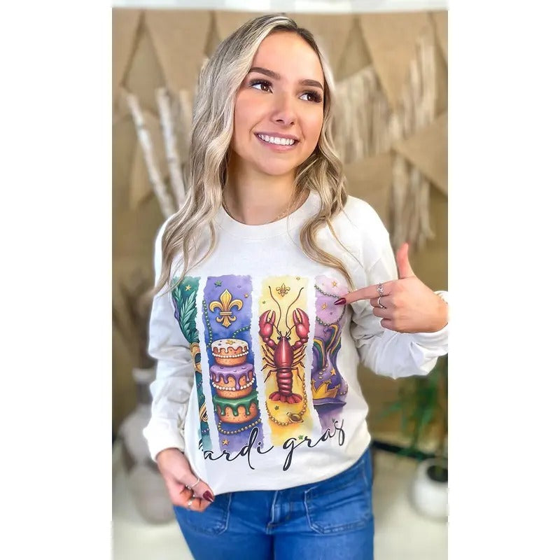 Retro Mardi Gras Long Sleeve T-Shirts, Hoodie, Sweatshirt - T-Shirt, Sweatshirt, Hoodie